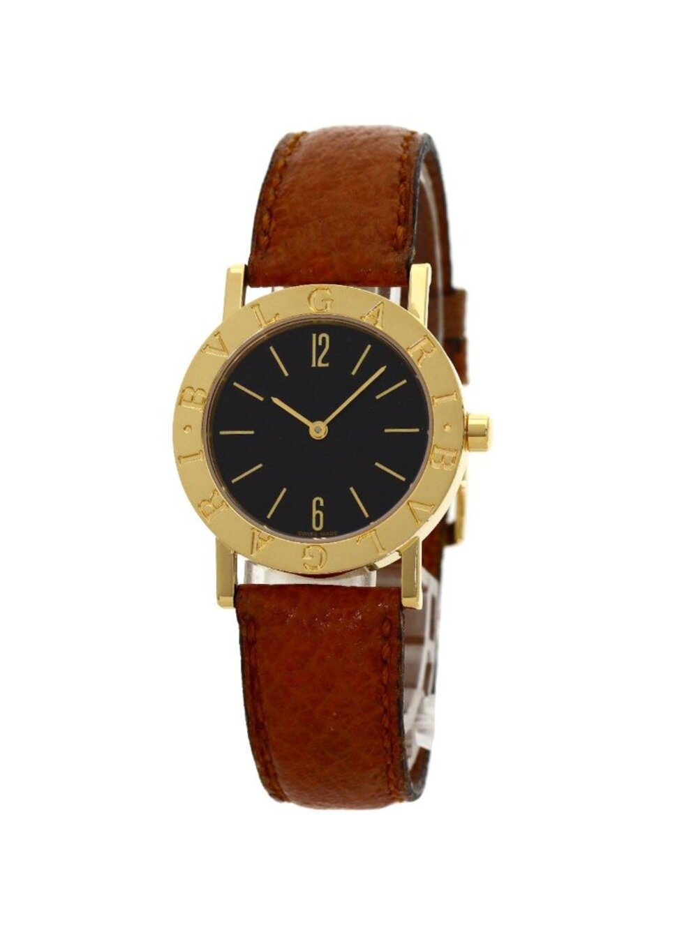 Bvlgari Watch 18K Yellow Gold Leather